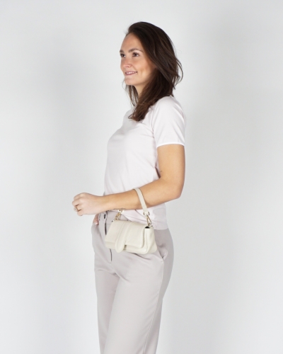 YAYA T-SHIRT MET CONTRASTERENDE BIES LICHT ROZE