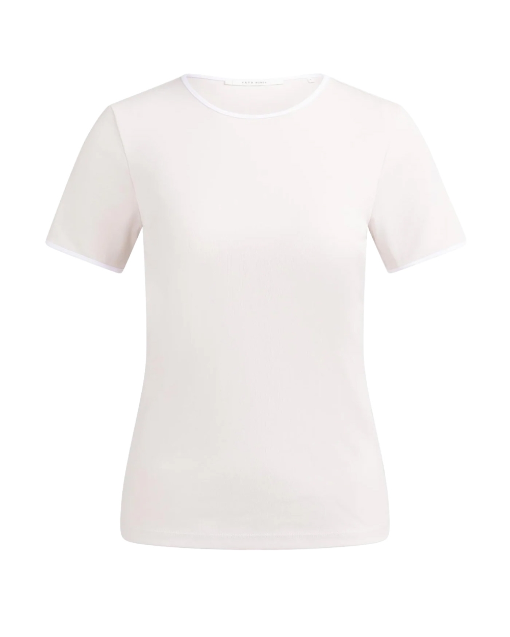 T-SHIRT MET CONTRASTERENDE BIES LICHT ROZE