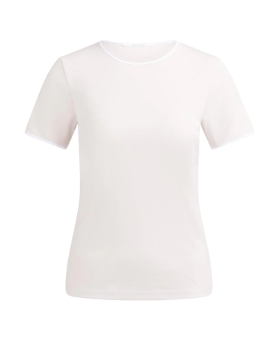 T-SHIRT MET CONTRASTERENDE BIES LICHT ROZE