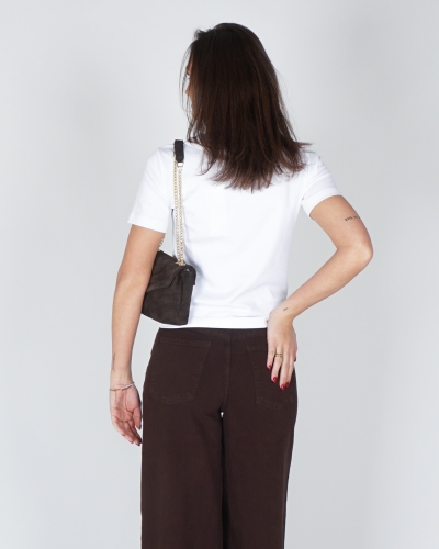 BASIC T-SHIRT MET RONDE HALS WIT