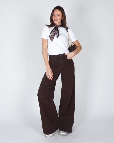 BASIC T-SHIRT MET RONDE HALS WIT