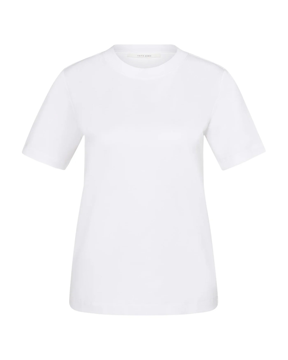 BASIC T-SHIRT MET RONDE HALS WIT