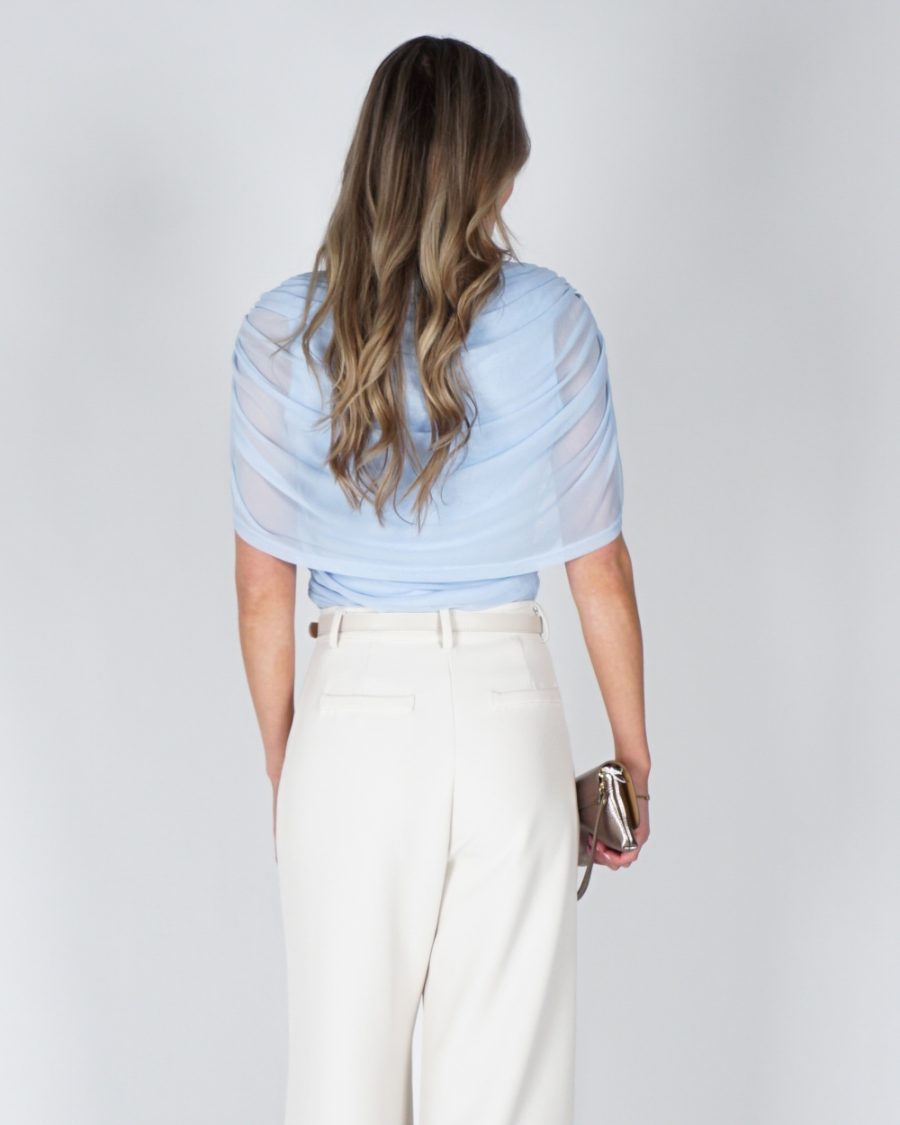 MESH TOP COTTUNA LICHTBLAUW