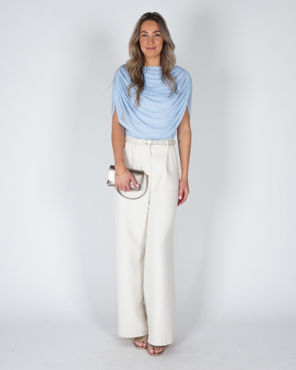 MESH TOP COTTUNA LICHTBLAUW