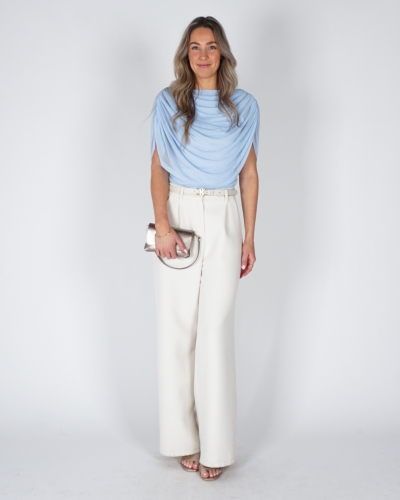 MESH TOP COTTUNA LICHTBLAUW