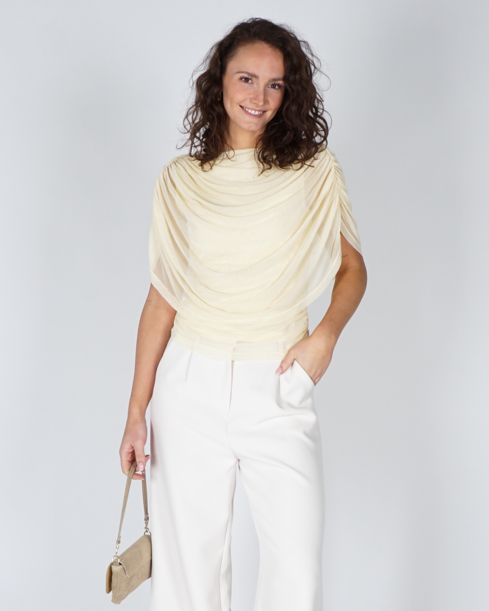 MESH TOP COTTUNA LICHTGEEL