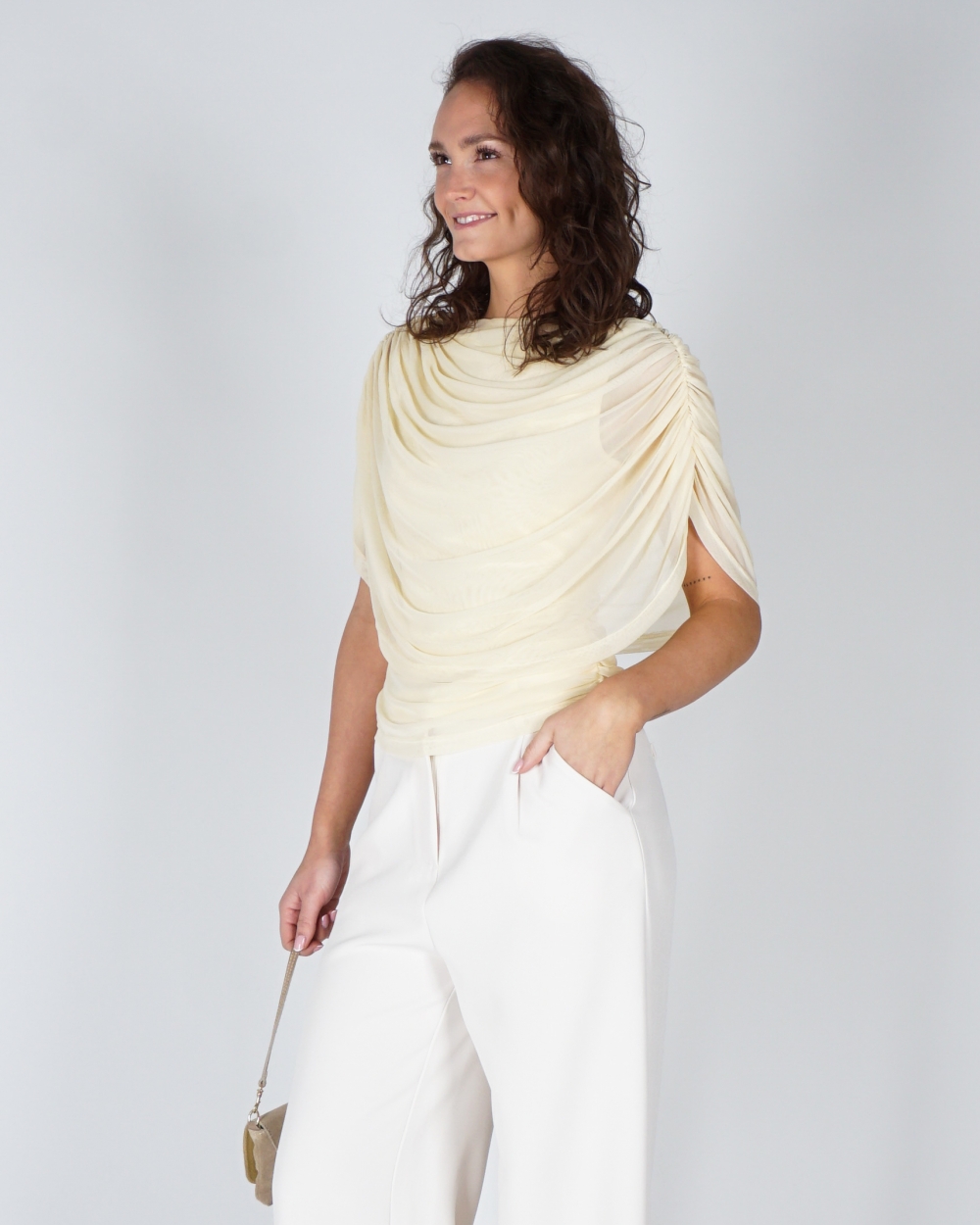 MESH TOP COTTUNA LICHTGEEL