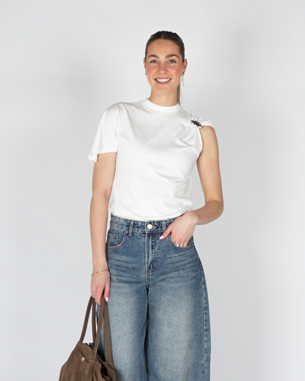 T-SHIRT SWAAN WIT