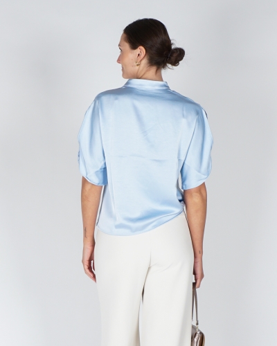 SATIJNEN BLOUSE ANELLE LICHTBLAUW