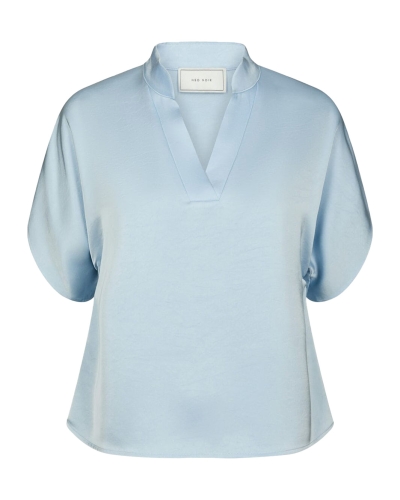 SATIJNEN BLOUSE ANELLE LICHTBLAUW