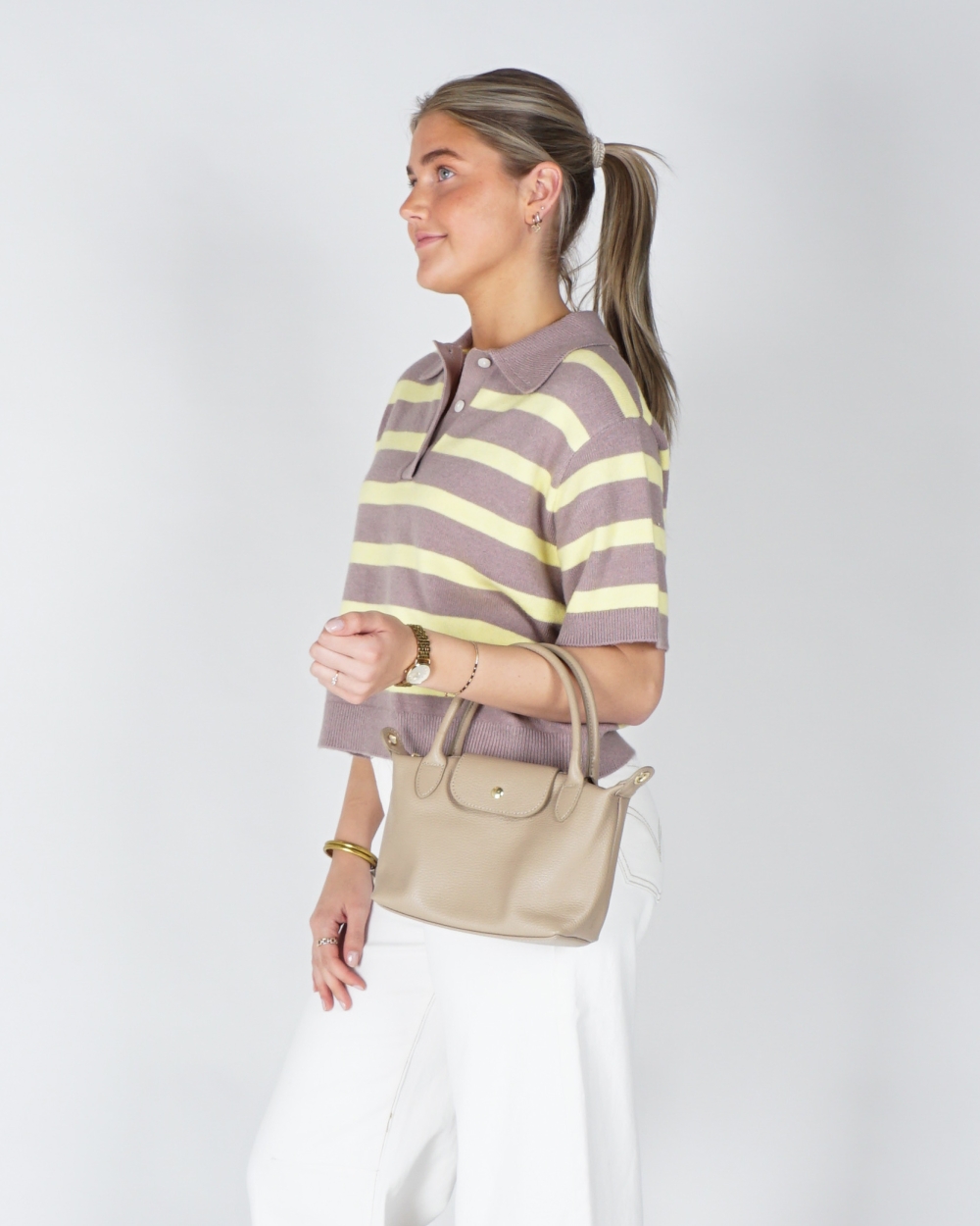 BOXY POLO KALLIE GEEL/TAUPE