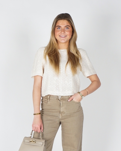 Gossip TOP MET PAILLETTEN ECRU