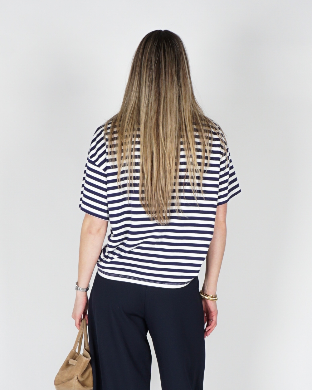 GESTREEPT T-SHIRT BLAUW WIT