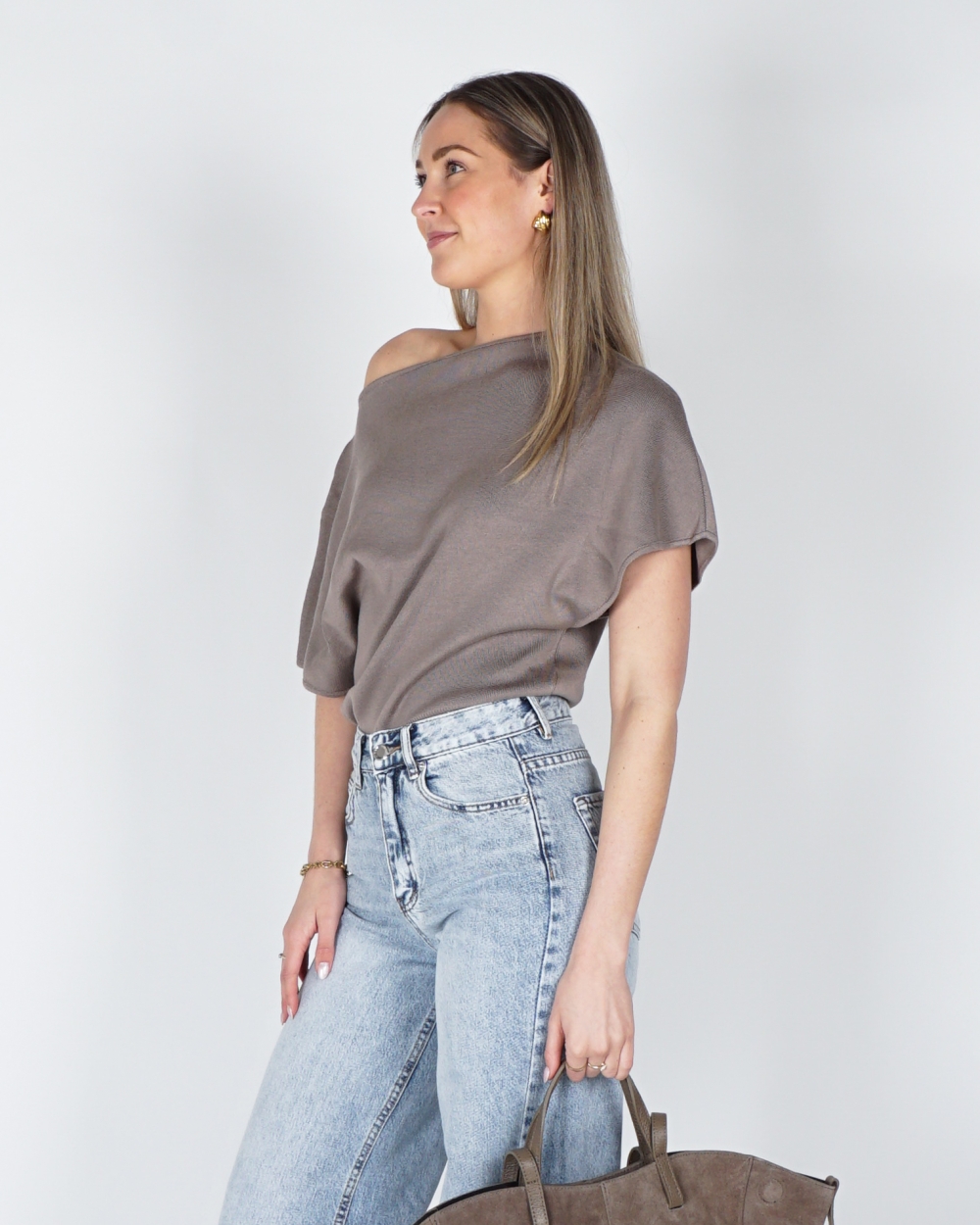 ONESHOULDER TOP TRIJNTJE TAUPE