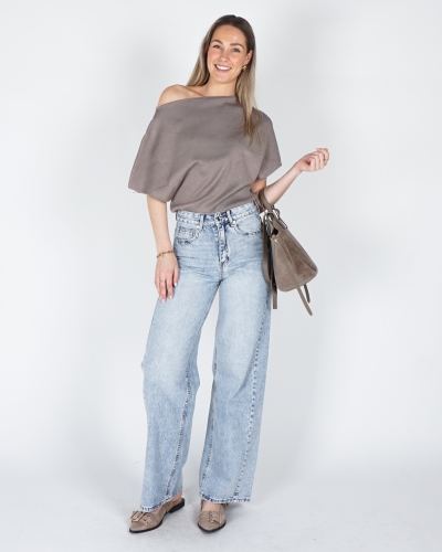ONESHOULDER TOP TRIJNTJE TAUPE