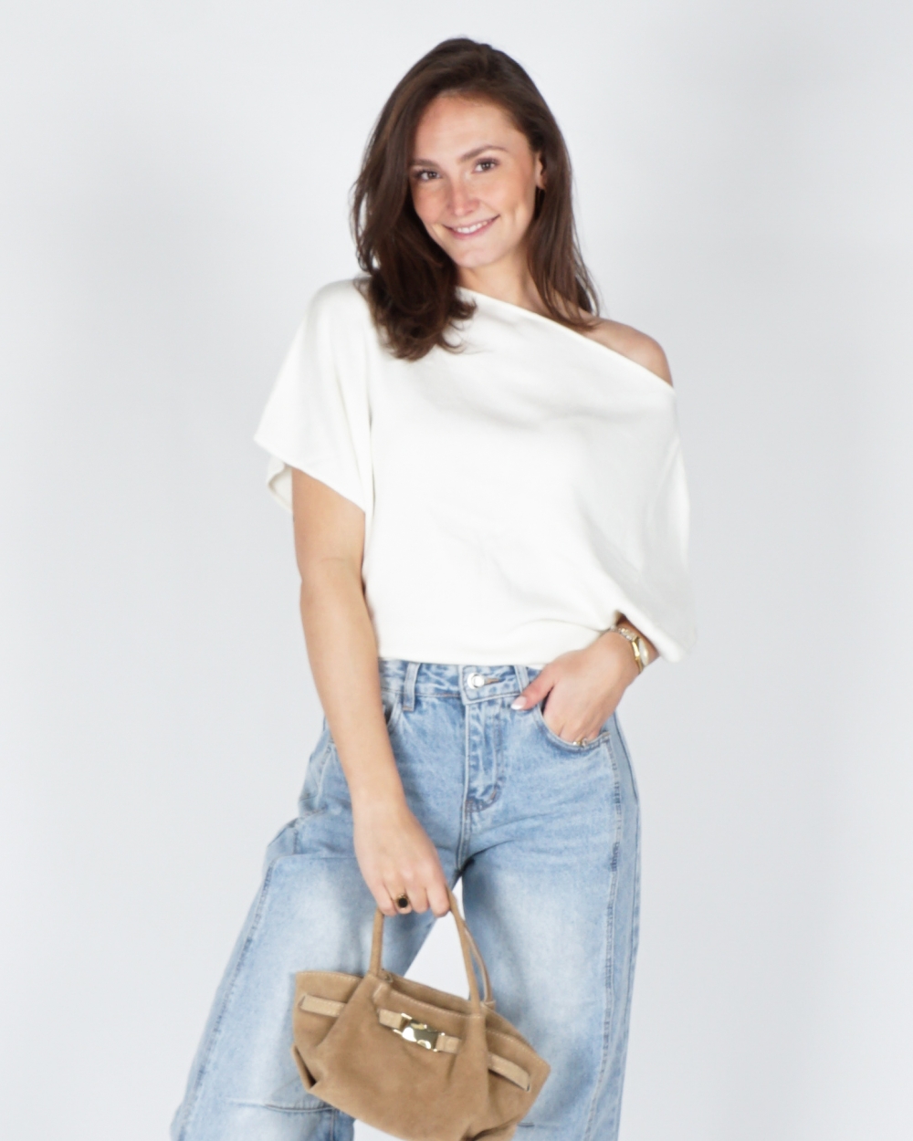 ONESHOULDER TOP TRIJNTJE WIT