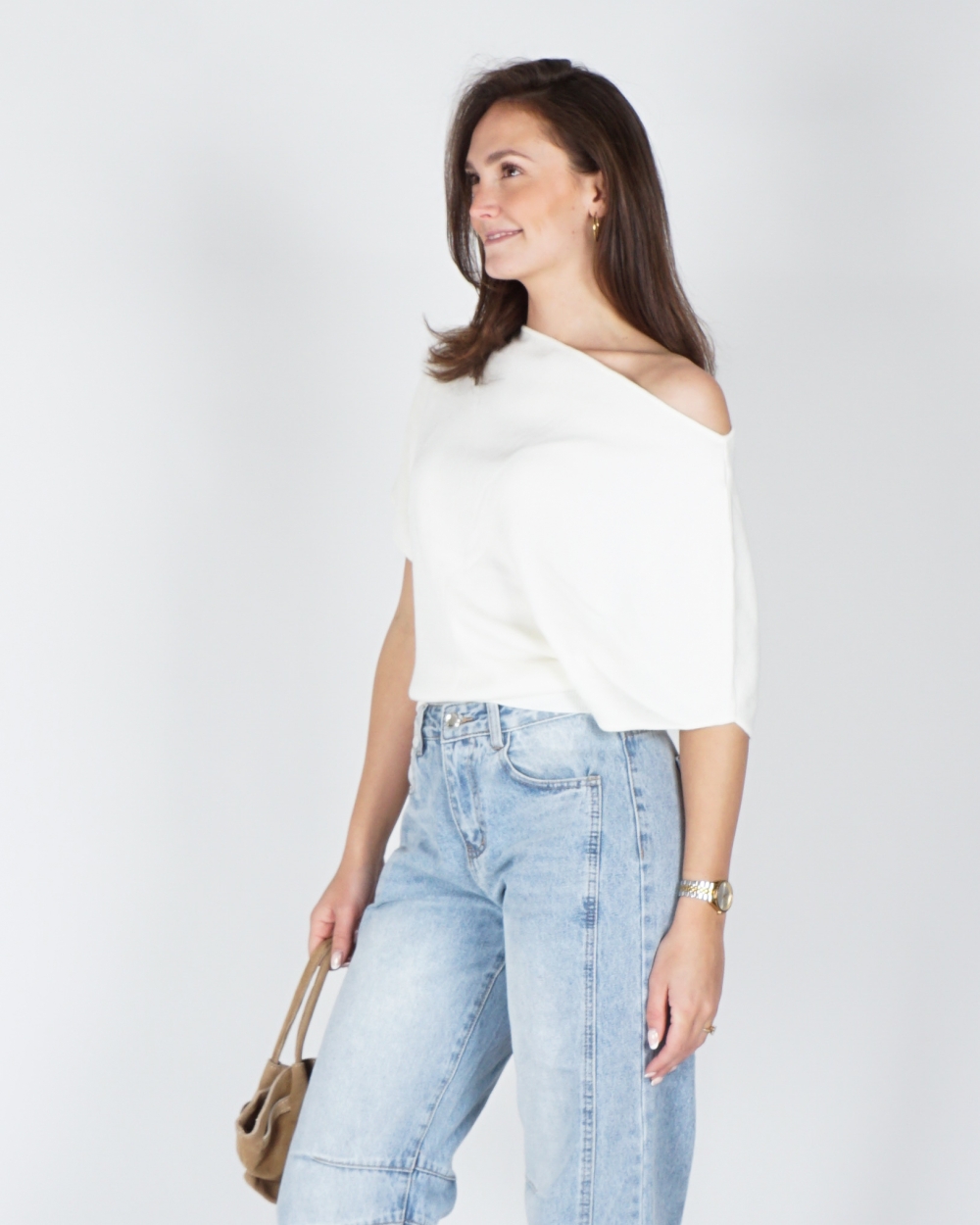 ONESHOULDER TOP TRIJNTJE WIT