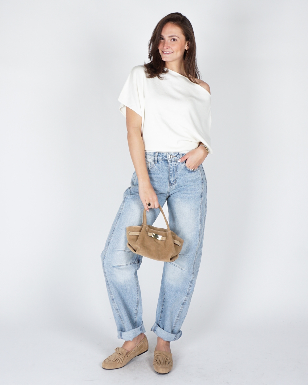 ONESHOULDER TOP TRIJNTJE WIT