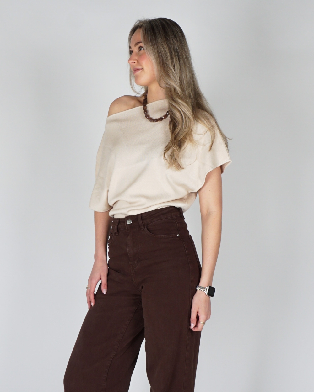 ONESHOULDER TOP TRIJNTJE BEIGE