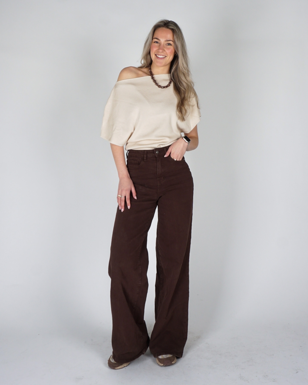 ONESHOULDER TOP TRIJNTJE BEIGE