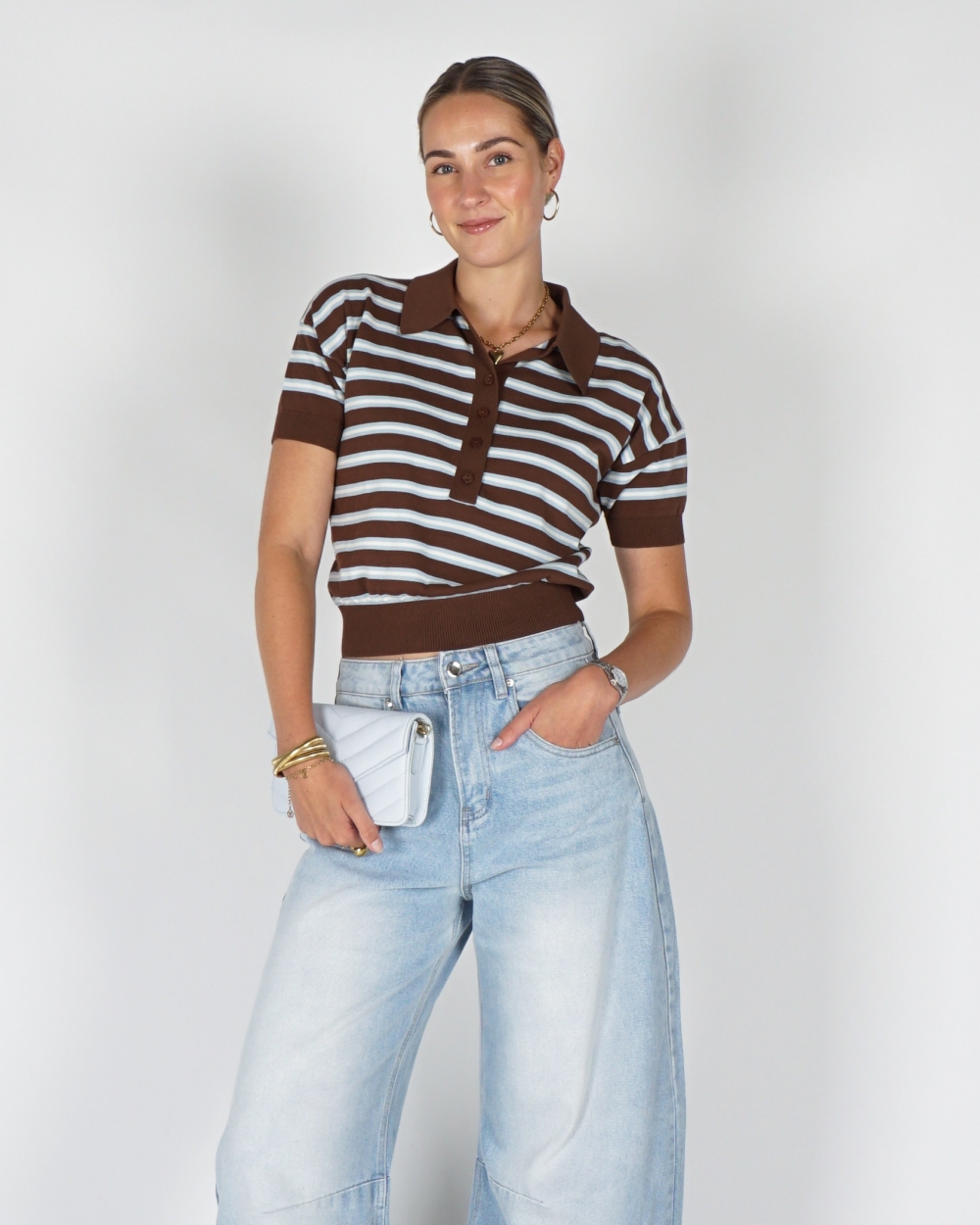 POLO TOP EMIRA DARK BROWN