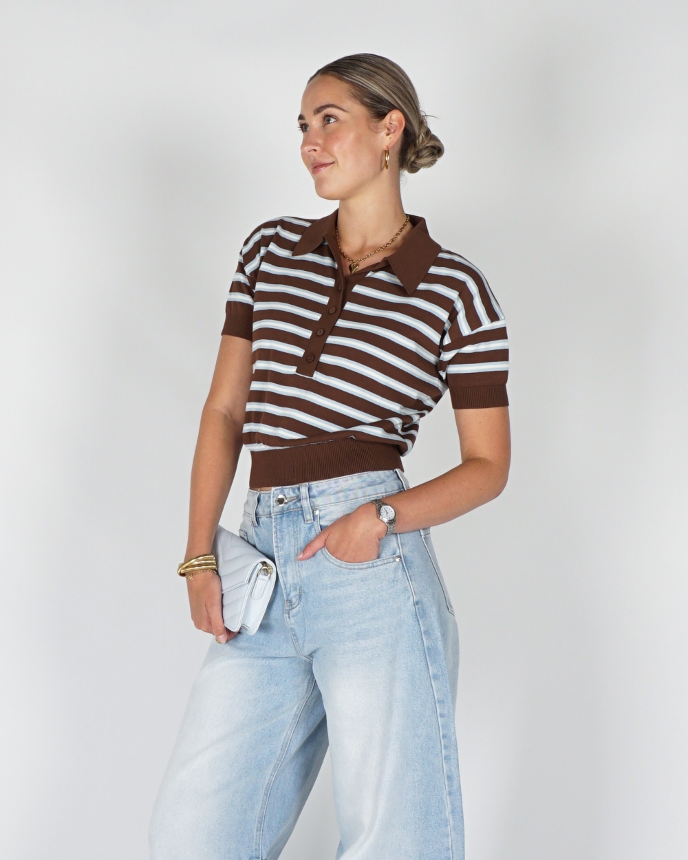 POLO TOP EMIRA DARK BROWN