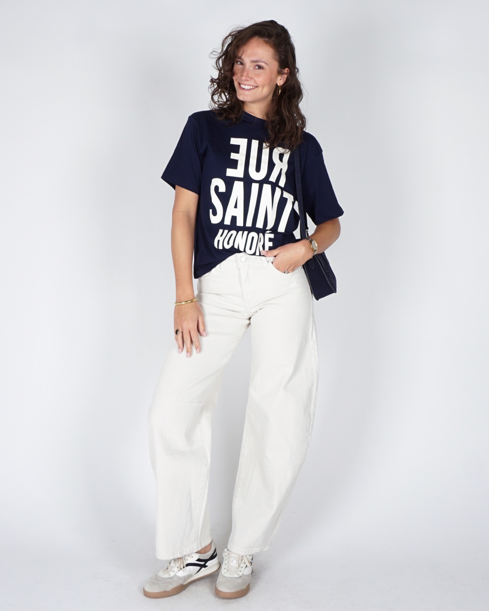 T-SHIRT RUE SAINT HONORE BLAUW/ WIT