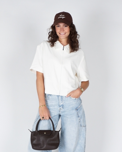 WITTE SHORTSLEEVE POLO MET RITS WIT