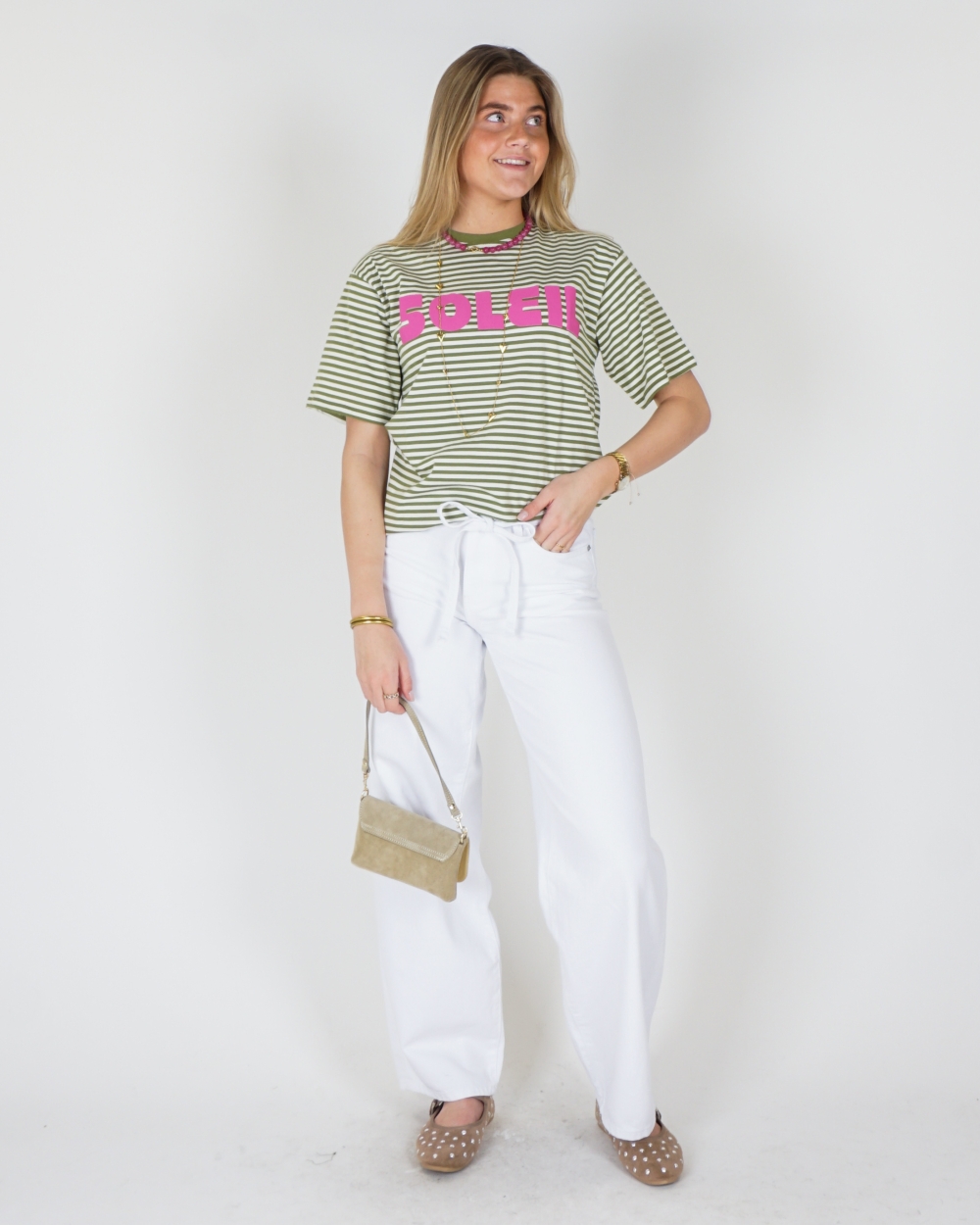 GESTREEPT T-SHIRT SOLEIL GROEN