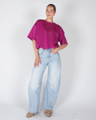BALLON SWEAT T-SHIRT FUCHSIA