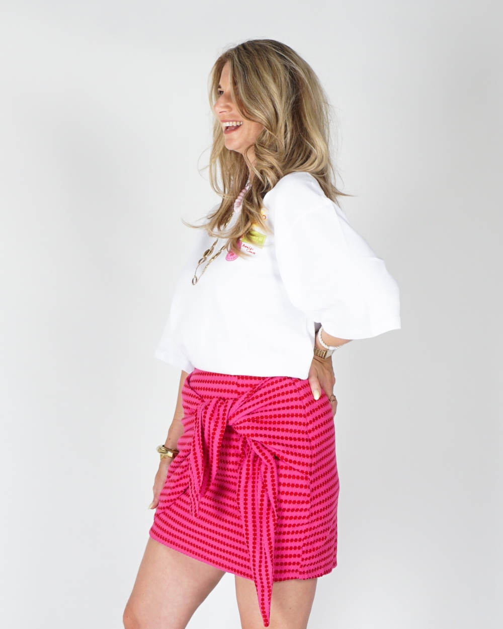 BOXY T-SHIRT 'SOTTO IL SOLEIL' WIT