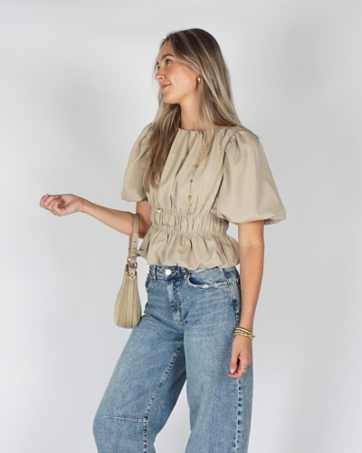Gossip TOP MET BALLONFIT Beige