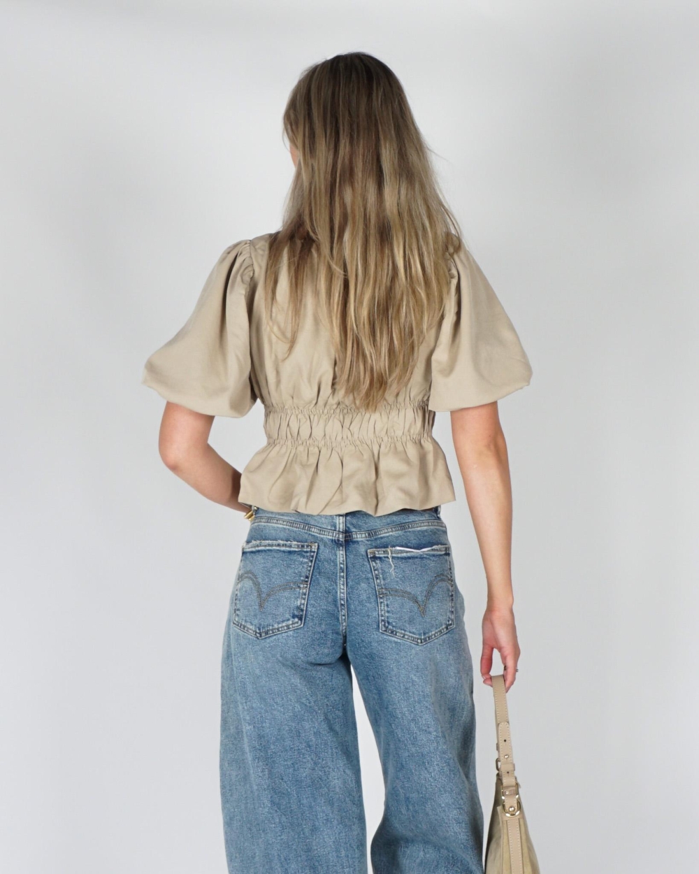 Gossip TOP MET BALLONFIT Beige