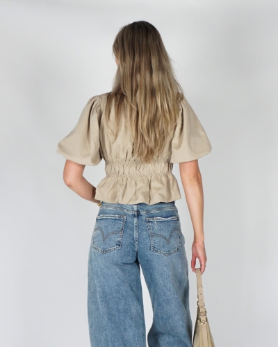 Gossip TOP MET BALLONFIT Beige