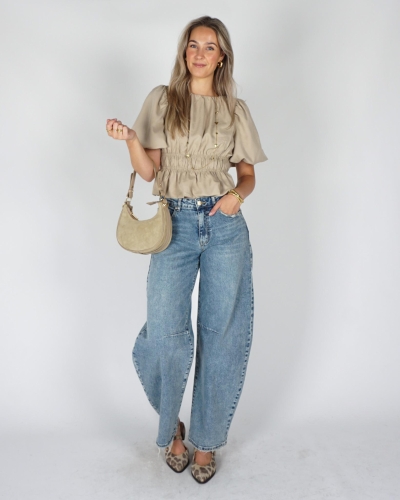 Gossip TOP MET BALLONFIT Beige