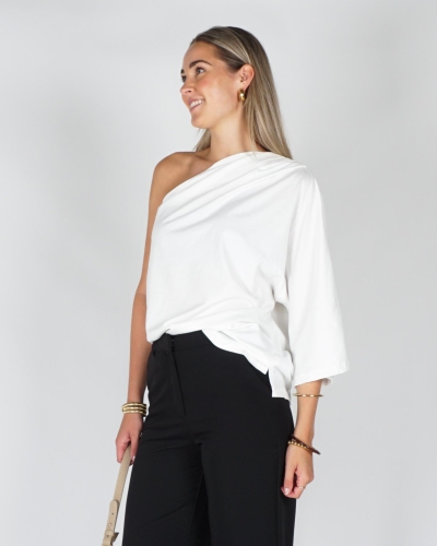 Gossip ONE SHOULDER SHIRT Wit