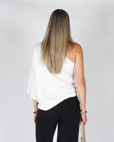 Gossip ONE SHOULDER SHIRT Wit