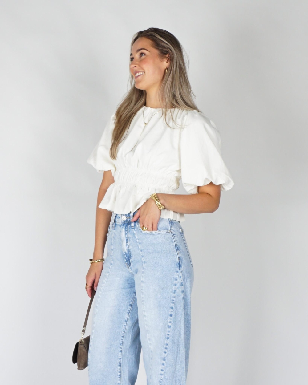 Gossip TOP MET BALLONFIT Ecru