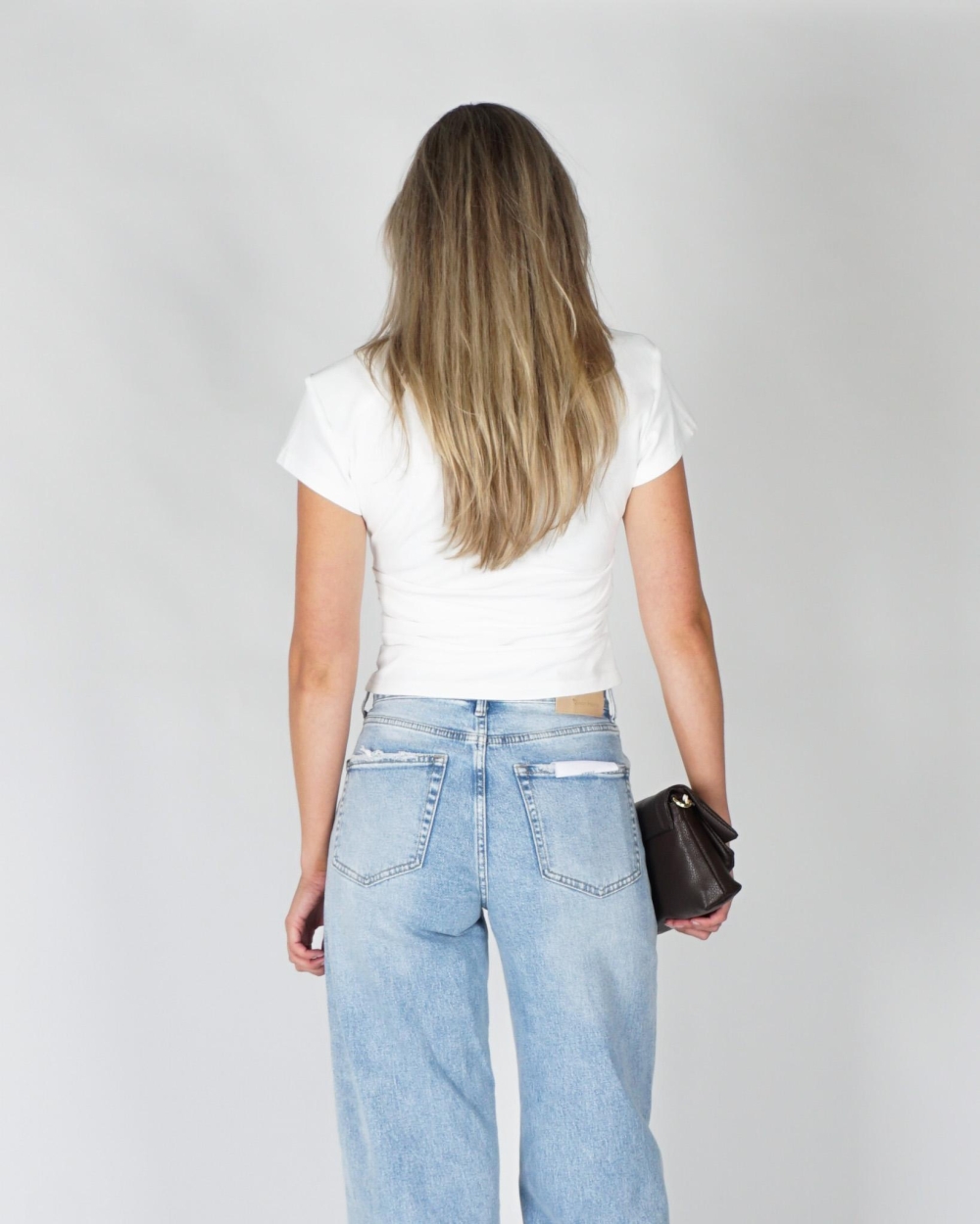 Gossip FITTED T-SHIRT SHOULDERPADS Wit
