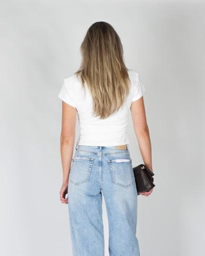 Gossip FITTED T-SHIRT SHOULDERPADS Wit