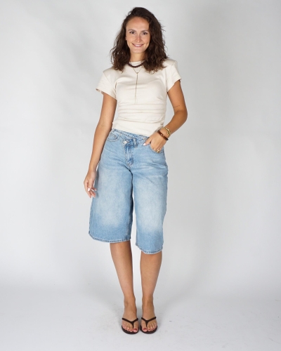 Gossip FITTED T-SHIRT SHOULDERPADS Beige