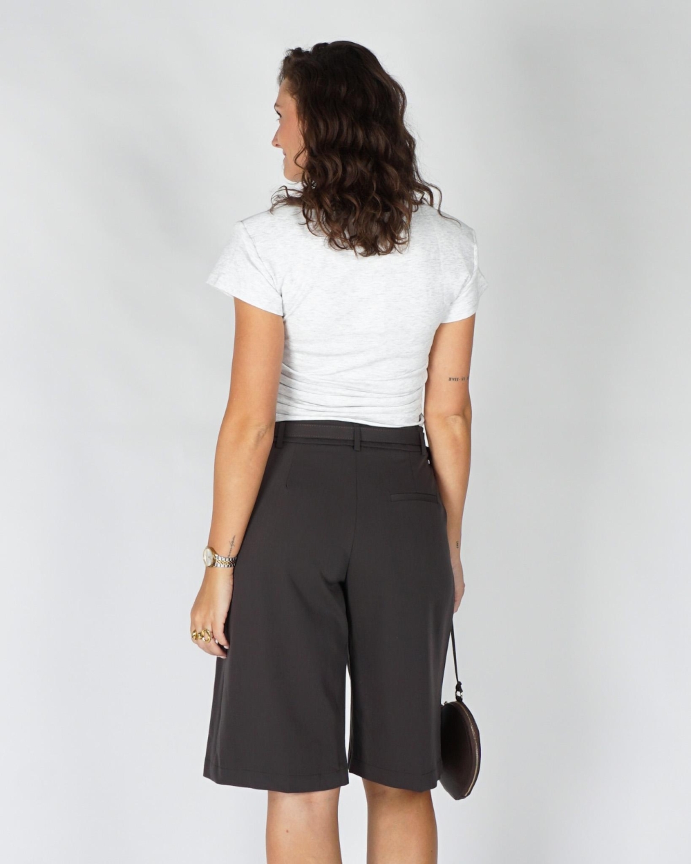 Gossip FITTED T-SHIRT SHOULDERPADS Lichtgrijs