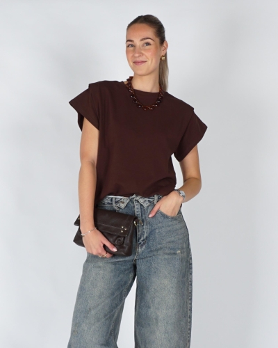 Gossip SHOULDERPAD T-SHIRT Bruin