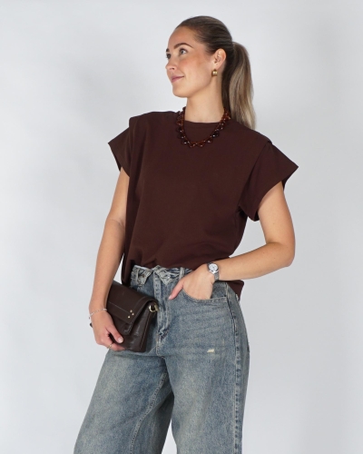 Gossip SHOULDERPAD T-SHIRT Bruin