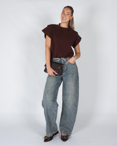 Gossip SHOULDERPAD T-SHIRT Bruin