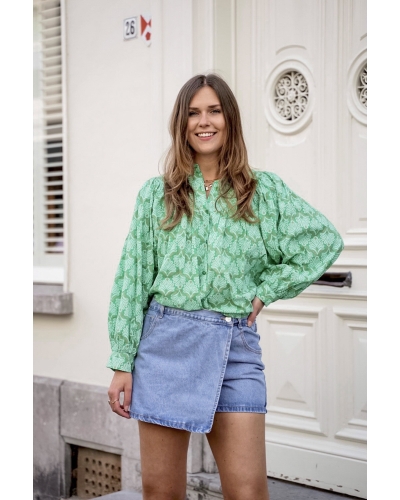 Gossip BLOUSE LOUEN GROEN