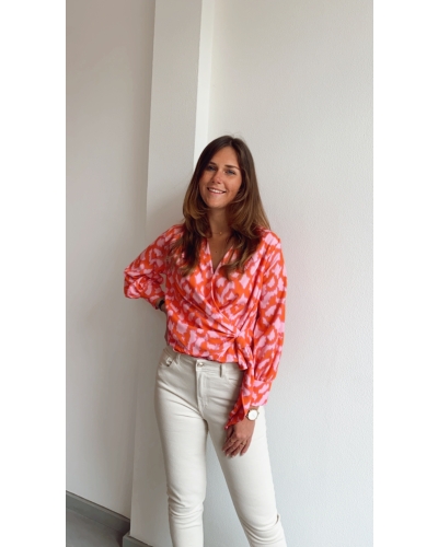BLOUSE LOBKE ROZE\ORANJE