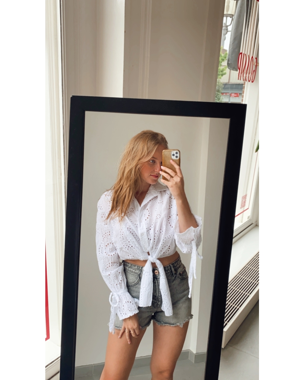 BRODERIE BLOUSE KELLY WIT