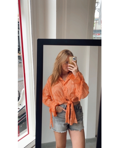 BRODERIE BLOUSE KELLY ORANJE