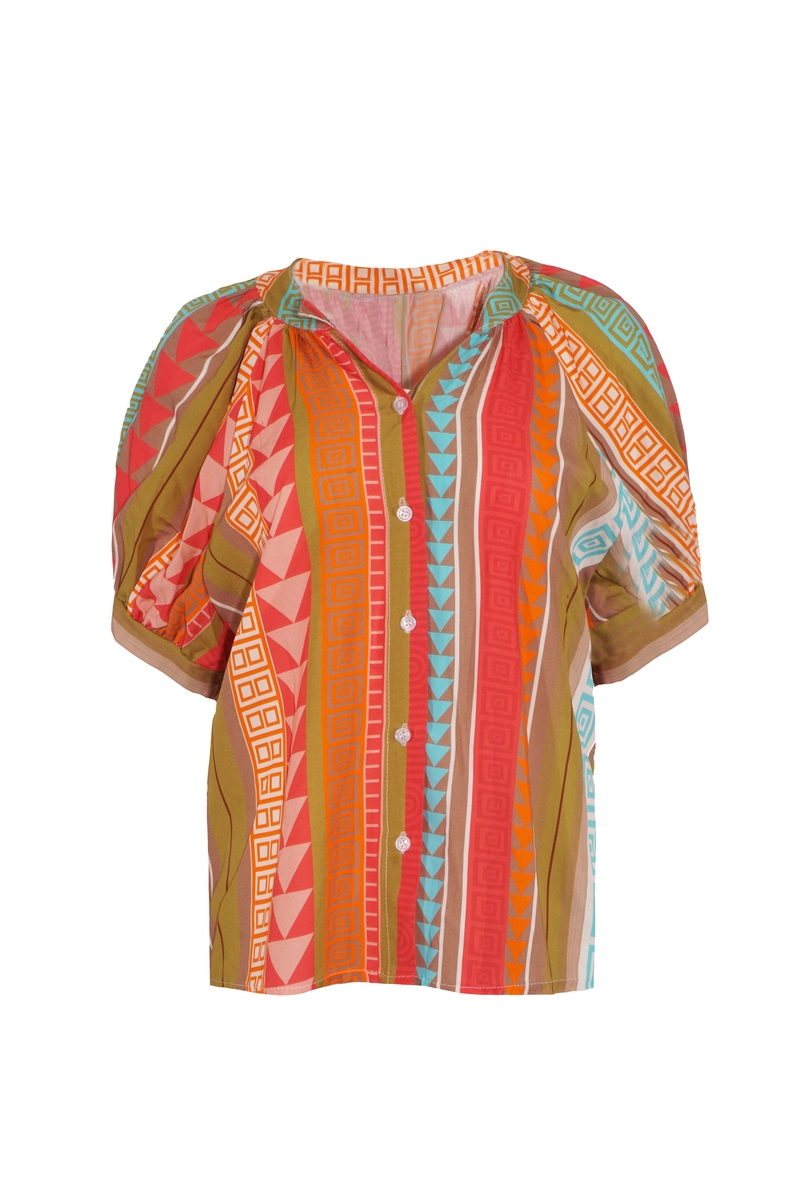 BLOUSE MAURIE GROEN ORANJE